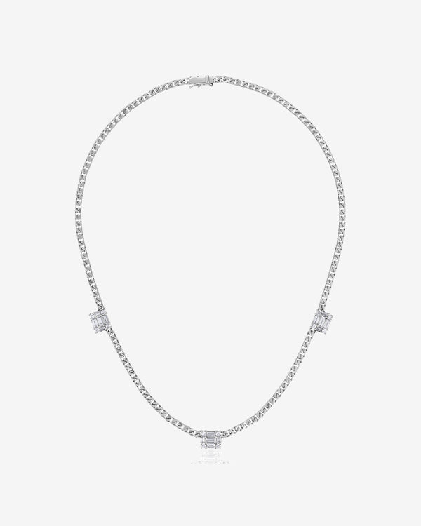 Mindi Mond - Women's Triple Clarity Link Necklace - (White Gold)