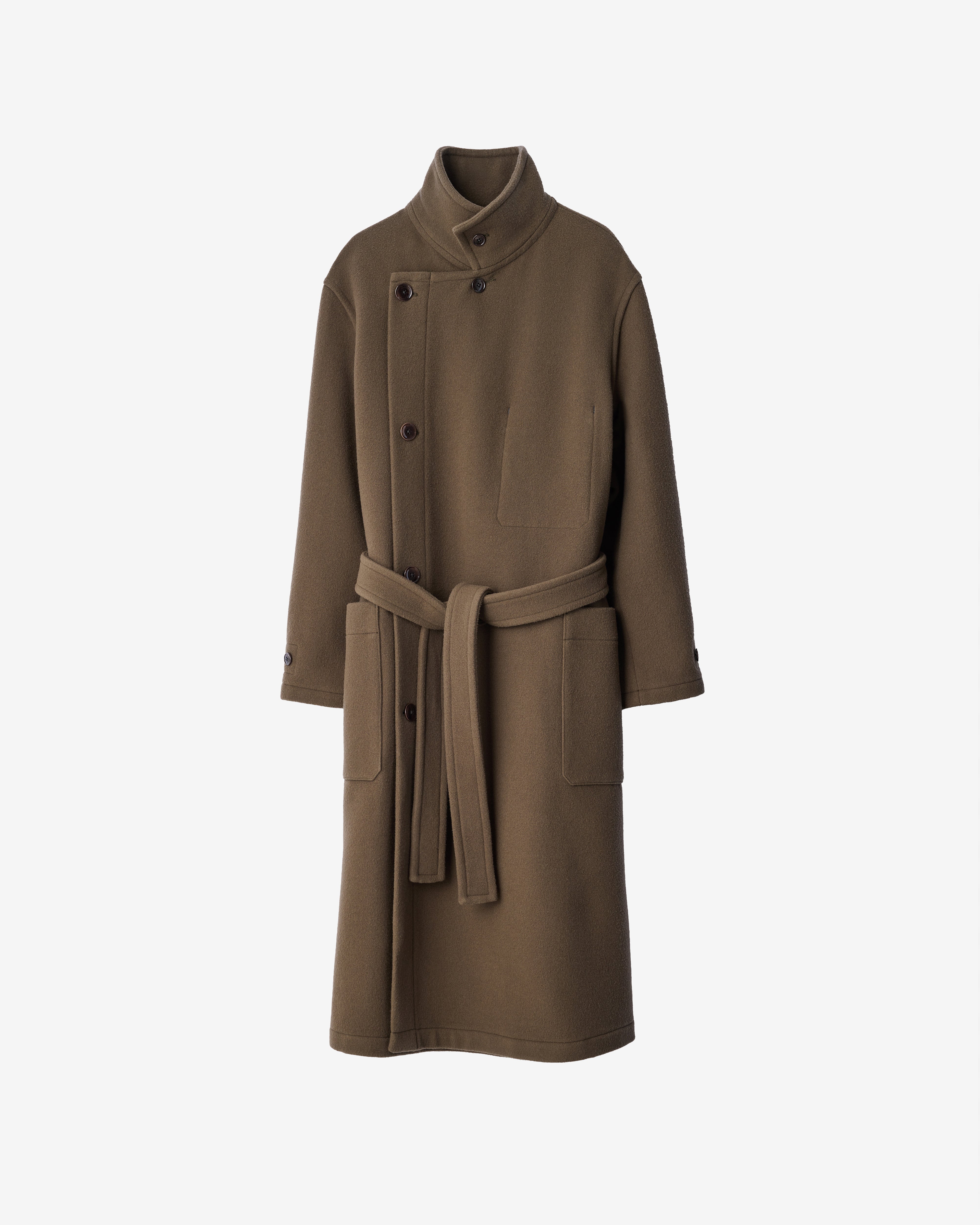 Lemaire: Women's Wrap Coat (Thyme) | DSMNY E-SHOP