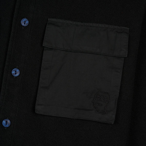 Brain Dead - Men's CPO French Terry Sateen Shirt - (Washed Black)