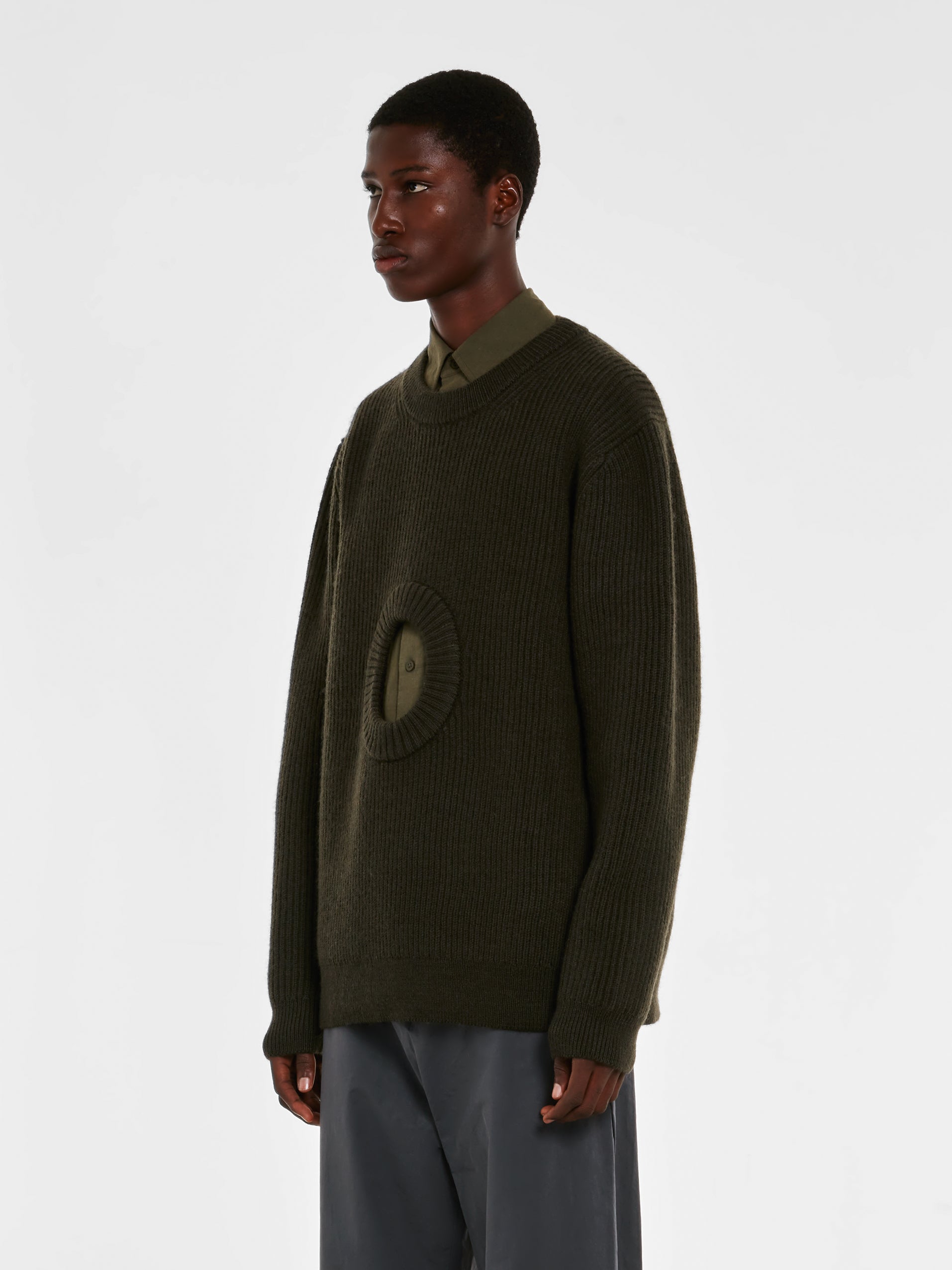 Men's green best sale crew neck sweater