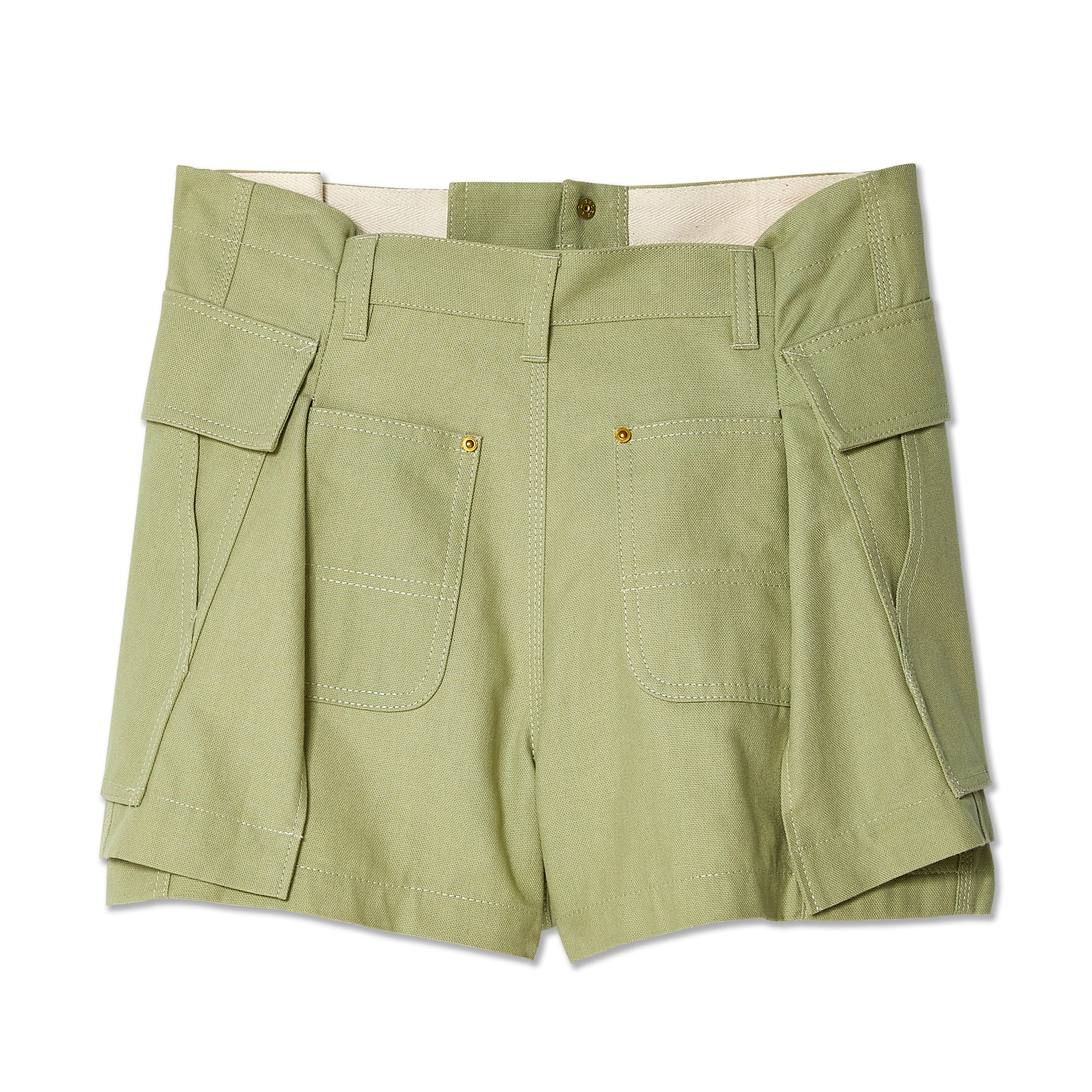 sacai floral-patches tailored shorts - Green