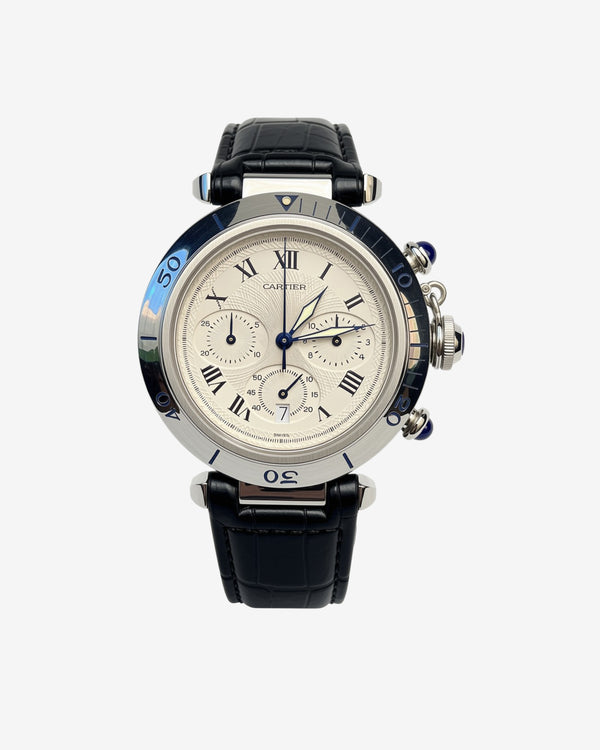 Classic 55 - Cartier Steel Pasha Chronograph - (Steel)