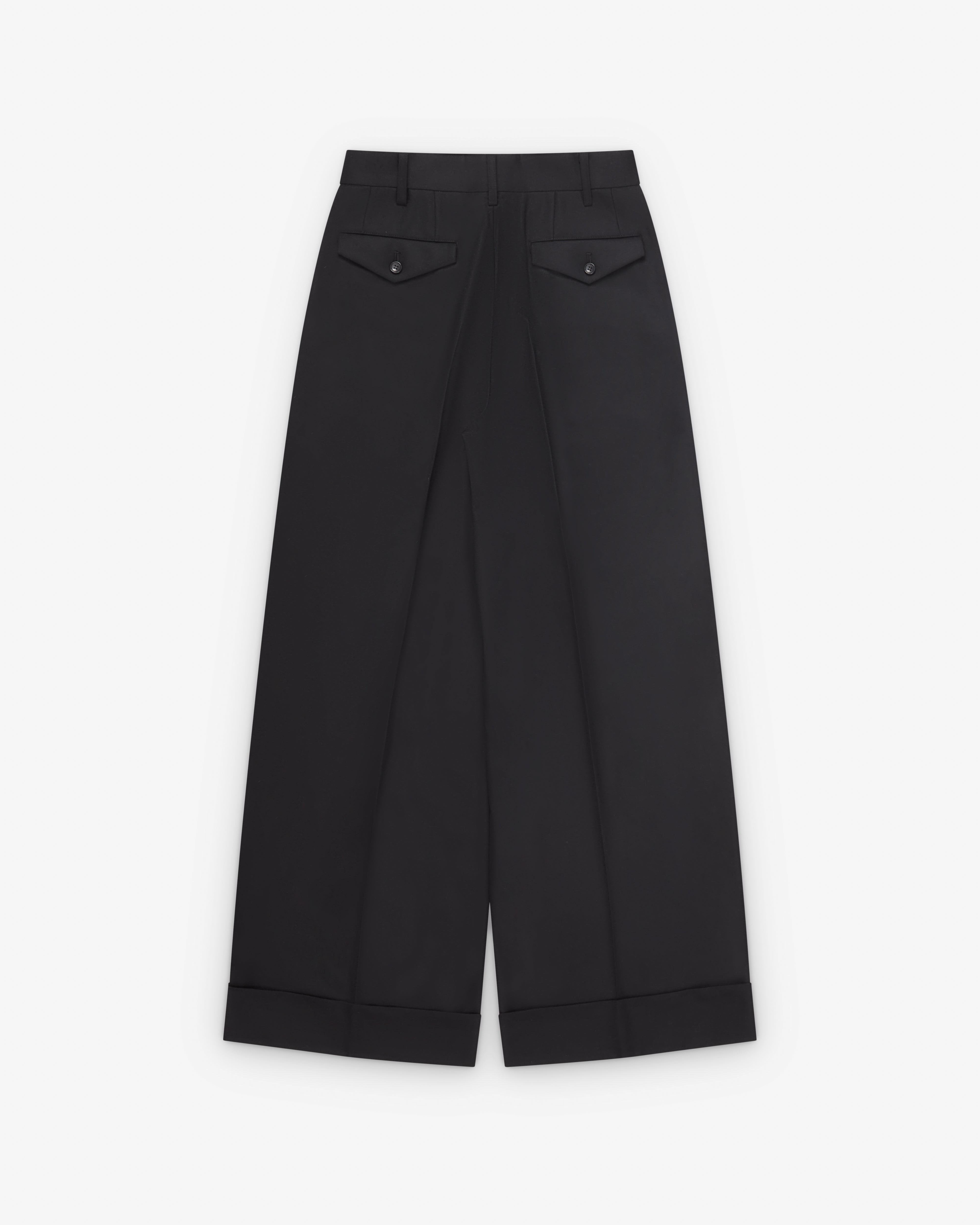 Junya Watanabe: Women's High Waisted Pleated Trousers (Black