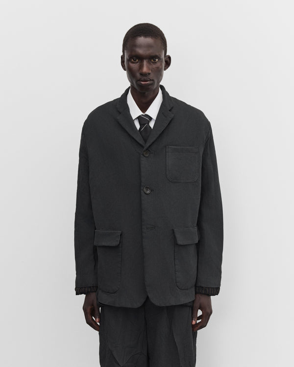 Junya Watanabe Man - Men's Herringbone Single Breasted Blazer - (Black/Grey)