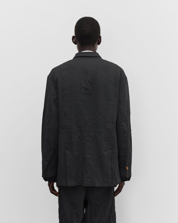 Junya Watanabe Man - Men's Herringbone Single Breasted Blazer - (Black/Grey)