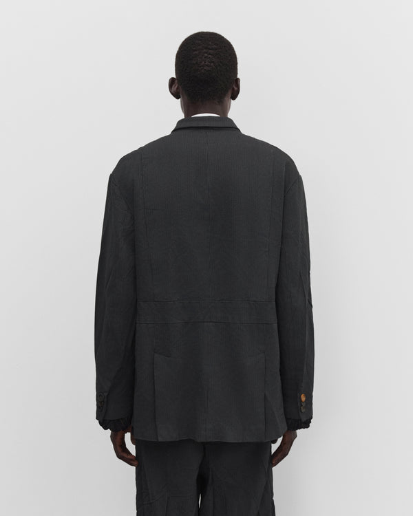 Junya Watanabe Man - Men's Herringbone Single Breasted Blazer - (Black/Grey)