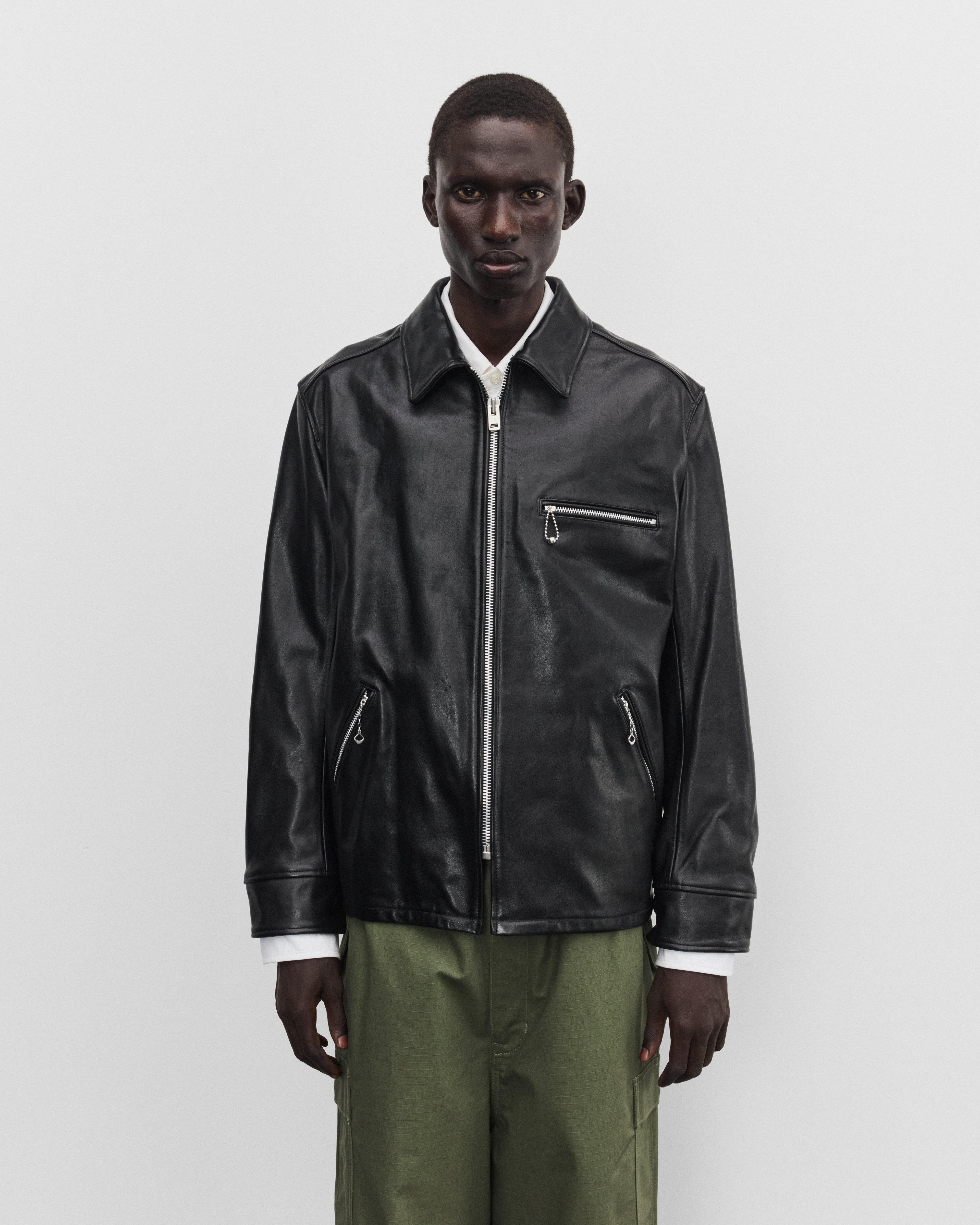eye Junya Watanabe Man: Men's Stüssy Leather Jacket (Black