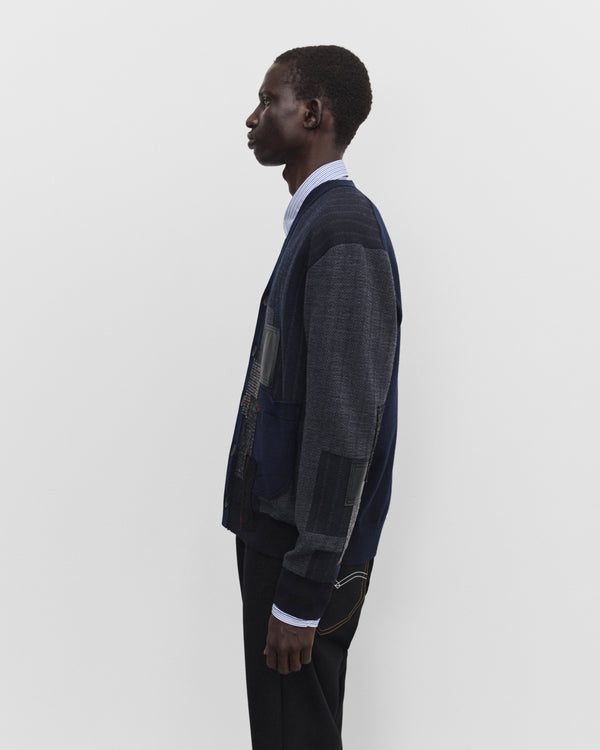 Junya Watanabe Man - Men's Jacquard Patchwork Cardigan - (Navy)