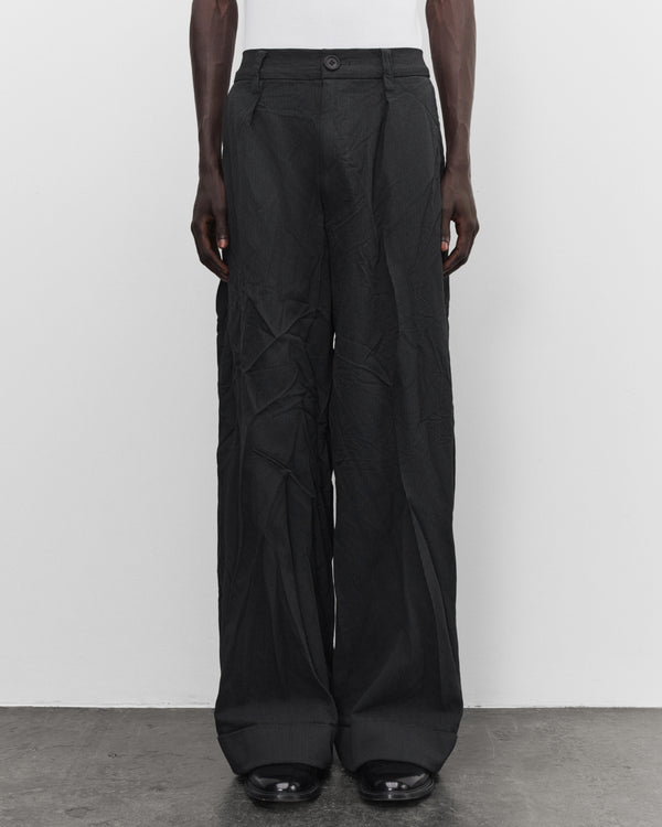 Junya Watanabe Man - Men's Herringbone Wide Fit Trousers - (Black)