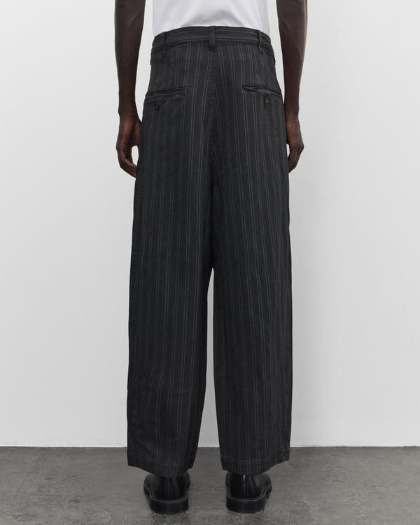 Junya Watanabe Man - Men's Pleated Stripe Trousers - (Grey/White)