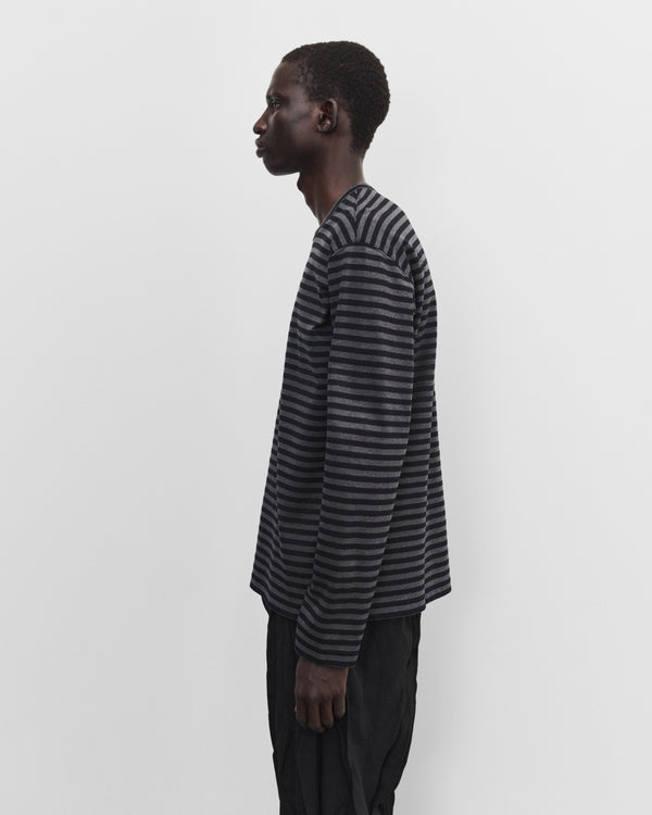Junya Watanabe Man - Men's Longsleeve Striped T-Shirt - (Black/Grey)
