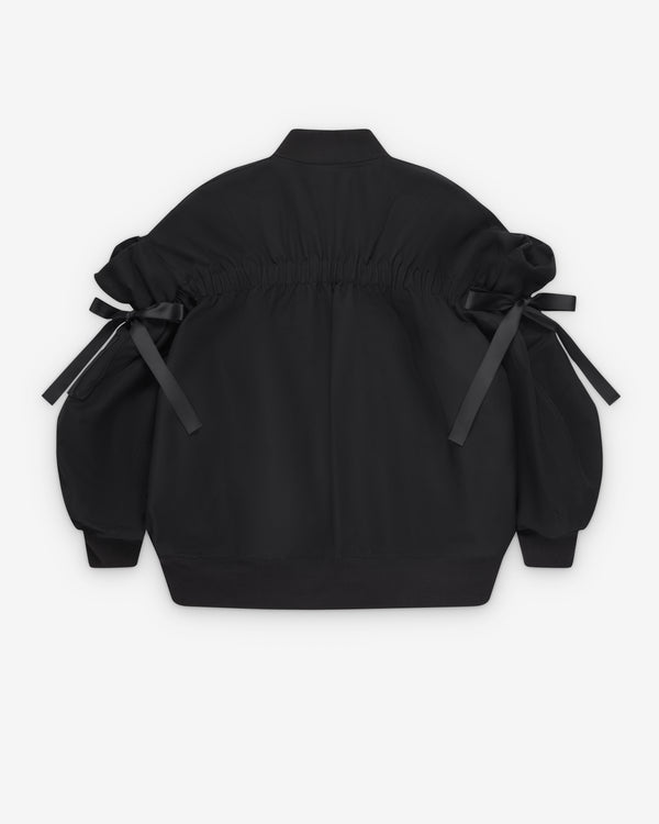 Noir Kei Ninomiya - Women's Cotton Bow Bomber Jacket - (Black)