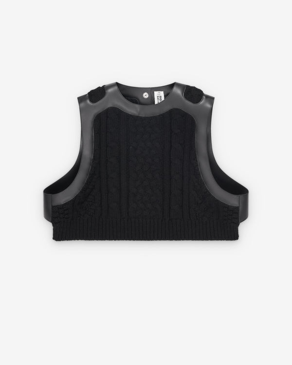 Noir Kei Ninomiya - Women's Wool & Leather Vest - (Black)