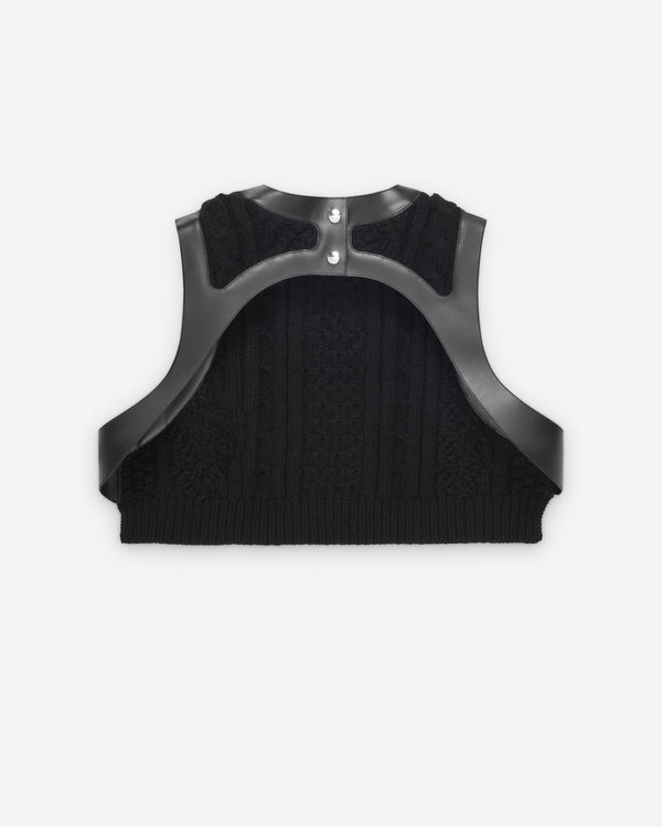 Noir Kei Ninomiya - Women's Wool & Leather Vest - (Black)