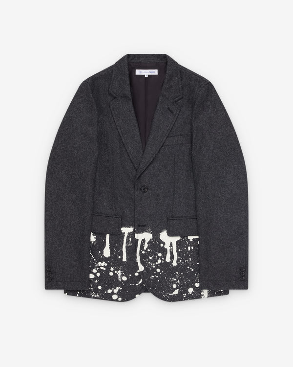 CDG Shirt - Men's Paint Splatter Wool Blazer - (Grey)