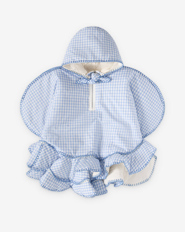 Tao - Women's Hooded Gingham Jacket - (Sax/White)