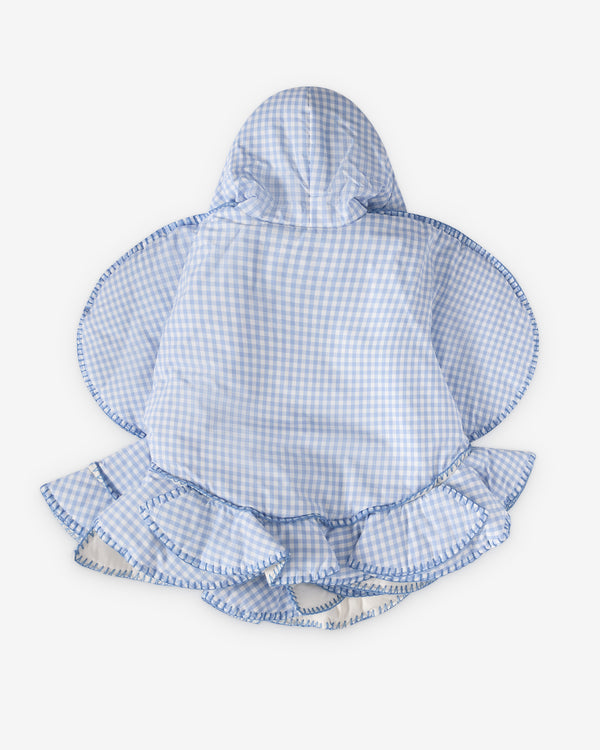 Tao - Women's Hooded Gingham Jacket - (Sax/White)