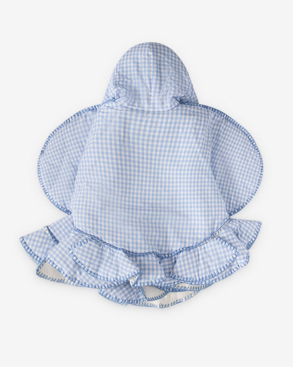 Tao - Women's Hooded Gingham Jacket - (Sax/White)