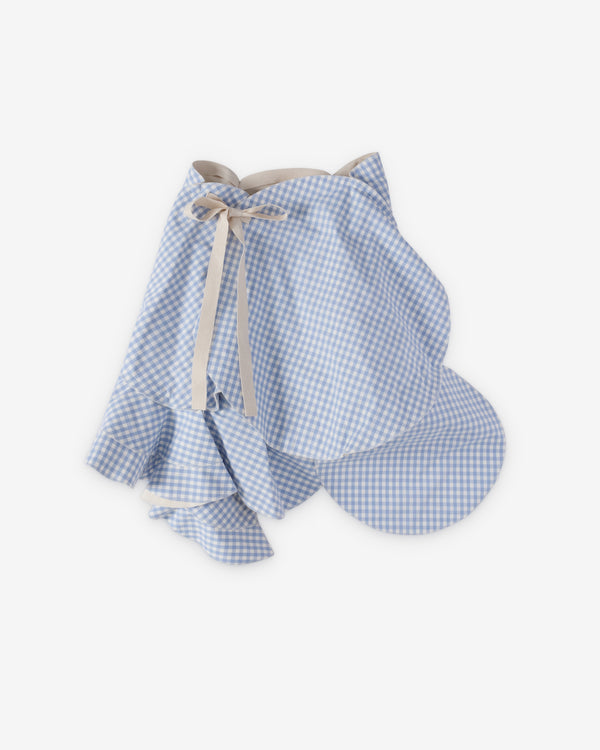 Tao - Women's Asymmetric Gingham Skirt - (Blue Check)