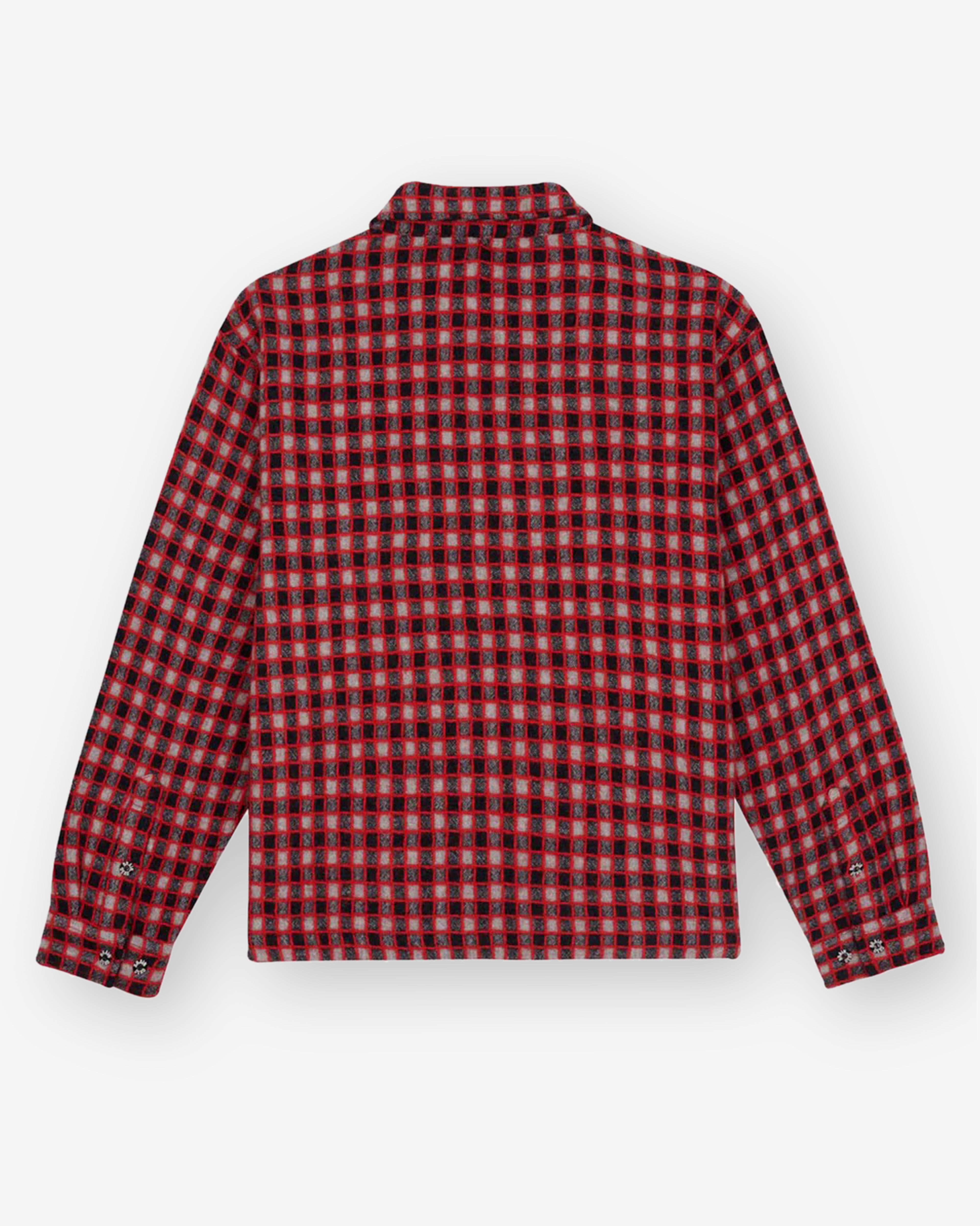 Brain Dead: Men's Check Mate Flannel Zip Shirt (Black/Multi