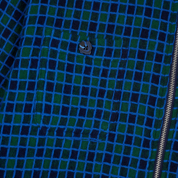 Brain Dead - Men's Check Mate Flannel Zip Shirt - (Navy)