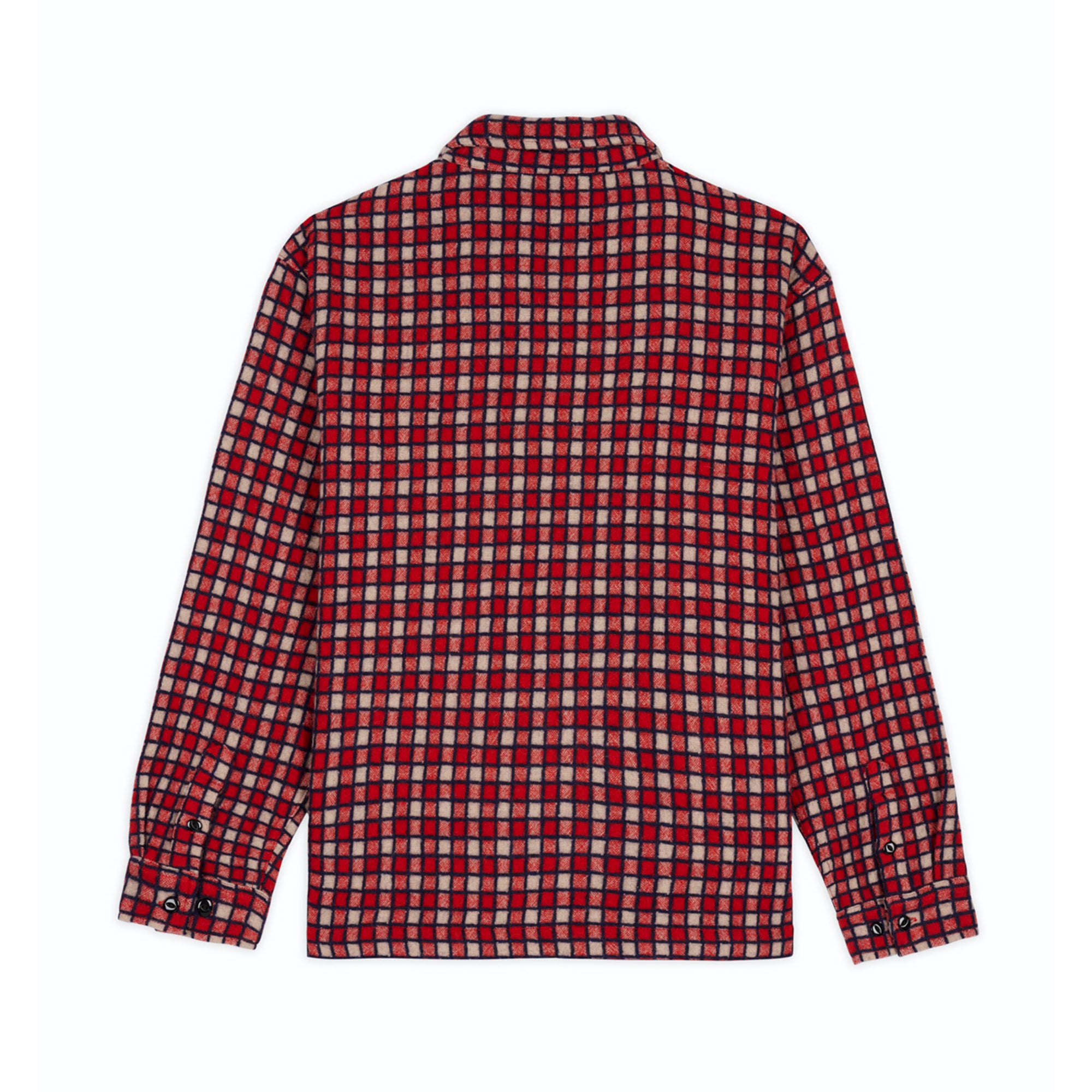 Brain Dead - Men's Check Mate Flannel Zip Shirt - (Red) view 2