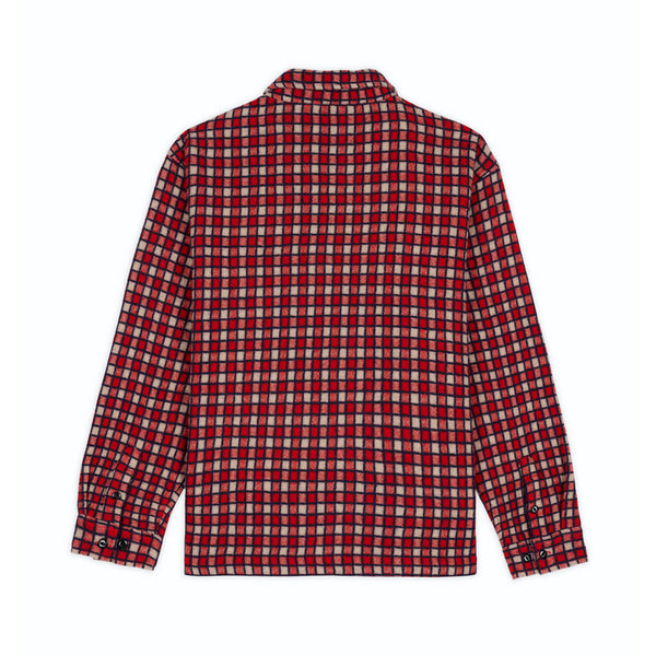 Brain Dead - Men's Check Mate Flannel Zip Shirt - (Red)