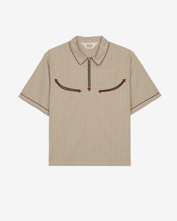 Brain Dead - Men's Check Western Shirt - (Taupe)