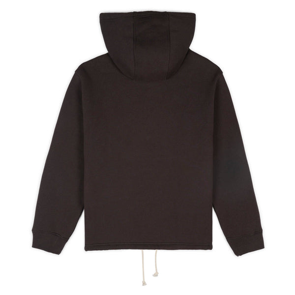 Brain Dead - Men's Chenille  Emboidered Half Zip Hoodie - (Black)