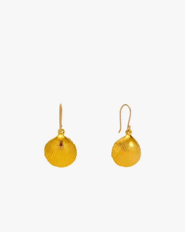 Mene - Clam Shell Earrings - (Yellow Gold)
