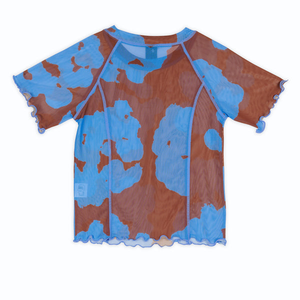 Brain Dead - Women's Cloud Blob Hyper Mesh Short Sleeve T-Shirt - (Blue)