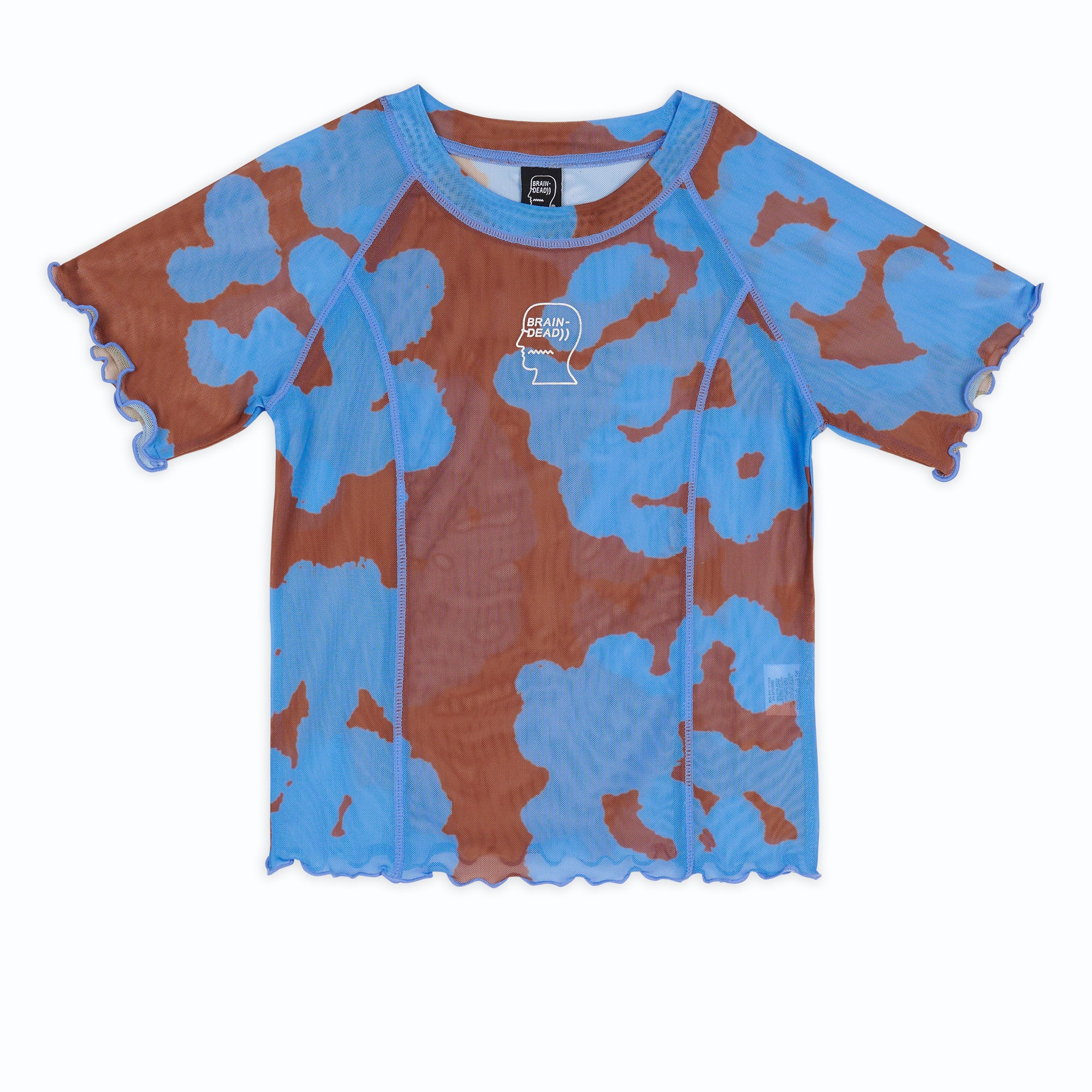 Brain Dead - Women's Cloud Blob Hyper Mesh Short Sleeve T-Shirt - (Blue) view 1