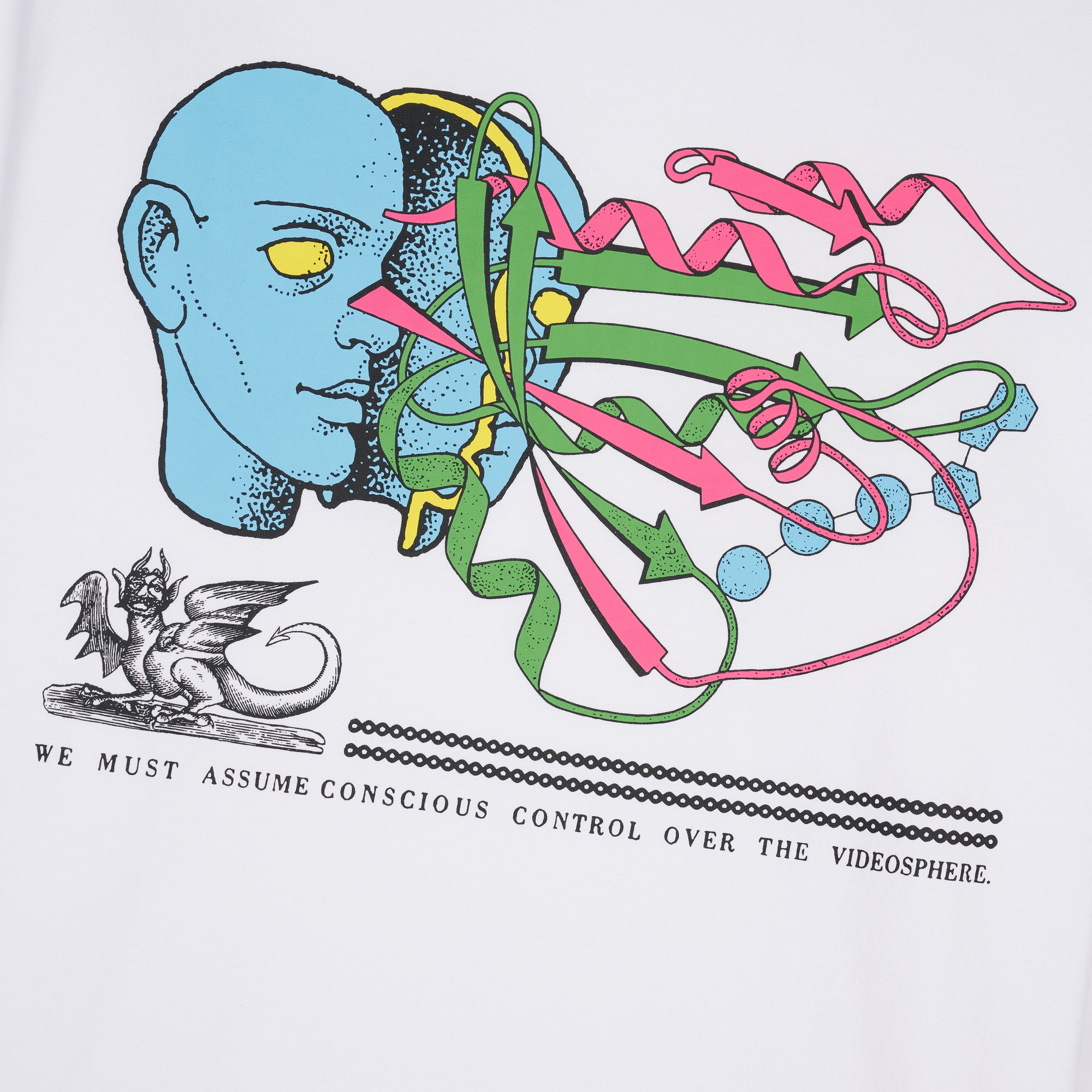 Brain Dead - Men's Conscious Control Long Sleeve T-Shirt - (White) view 3