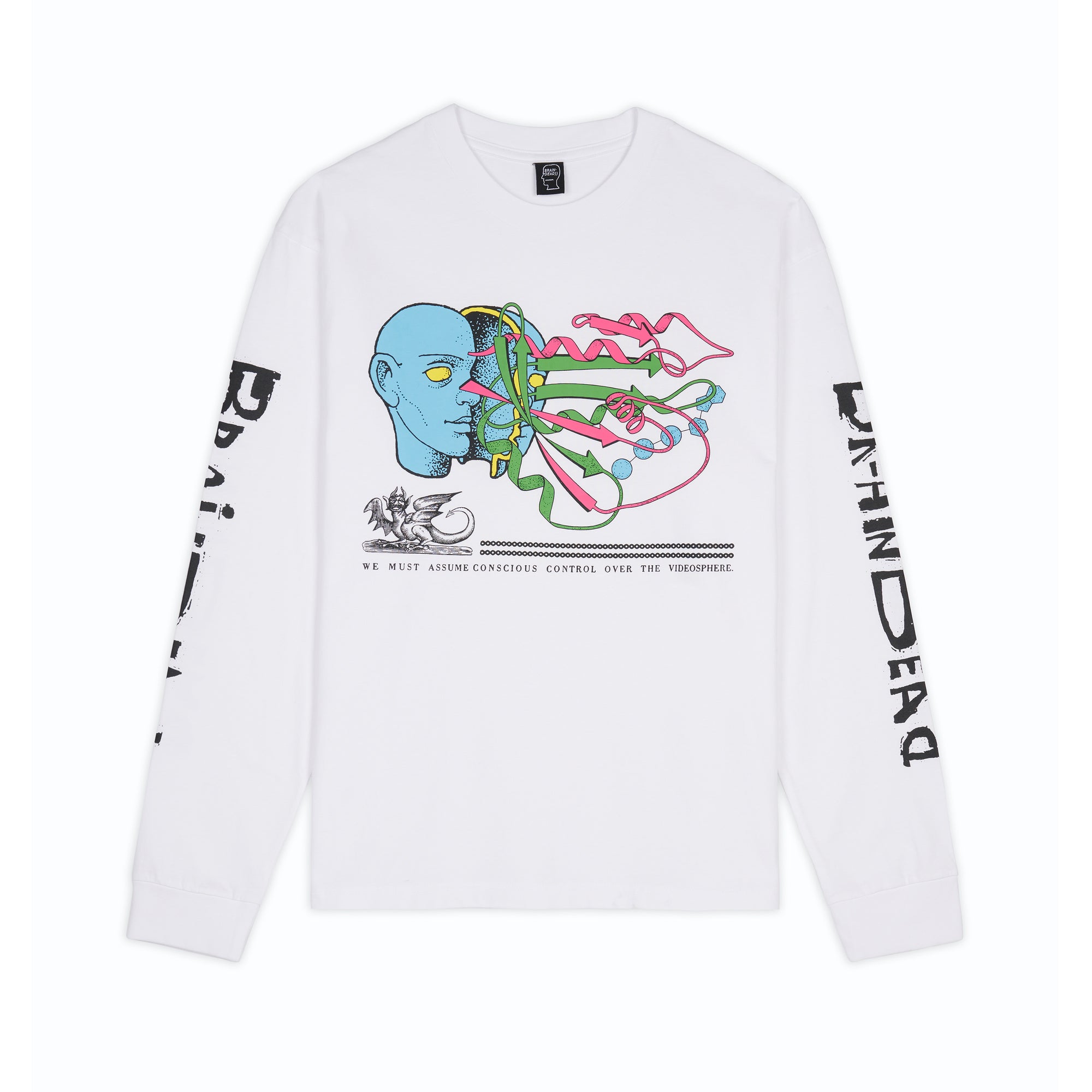 Brain Dead - Men's Conscious Control Long Sleeve T-Shirt - (White) view 1