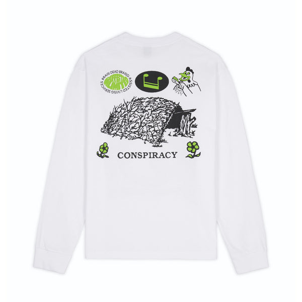 Brain Dead - Men's Conspiracy LS T-Shirt - (White)