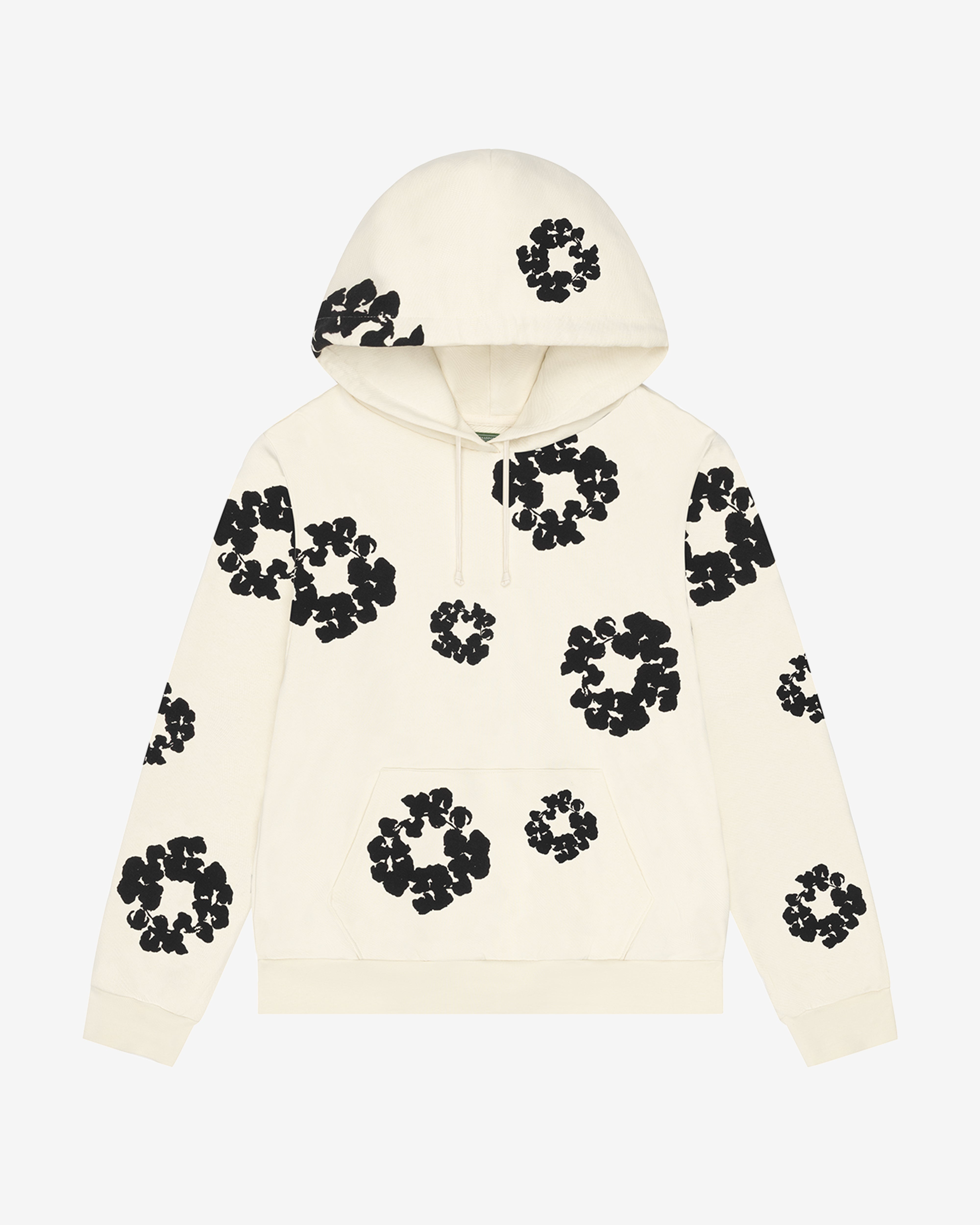 Denim Tears: Men's Black Cotton Wreath Hoodie (Oatmeal) | DSMNY E-SHOP