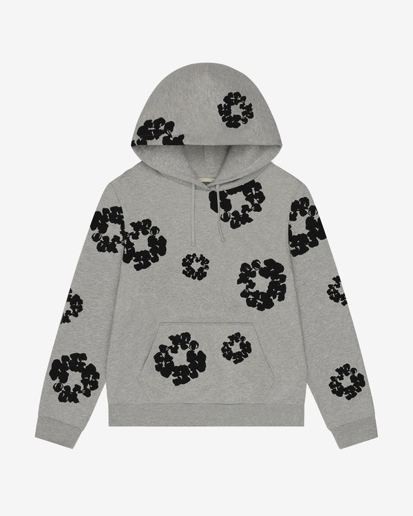 Denim Tears - Men's Black Cotton Wreath Hoodie - (Grey)