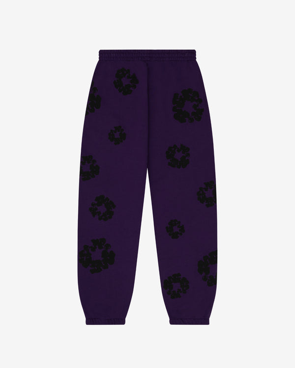 Denim Tears - Men's Black Cotton Wreath Sweatpants - (Purple)