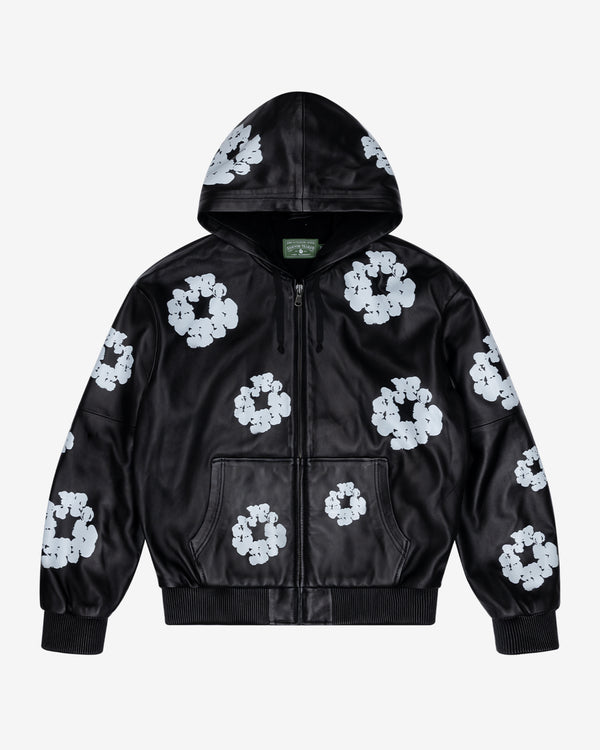 Denim Tears - Men's Leather AO Wreath Zip Hoodie - (Black)