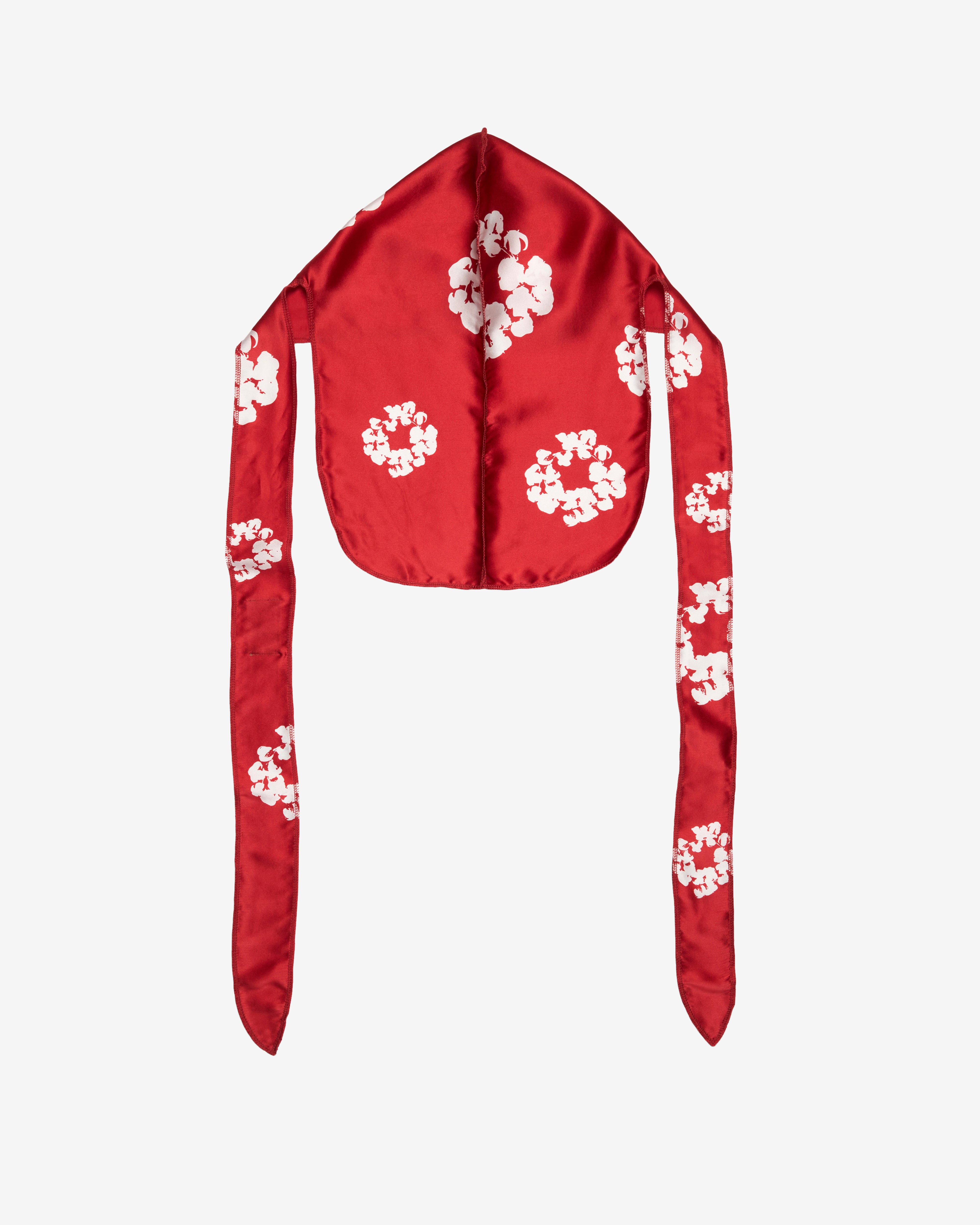 Denim Tears: Men's Cotton Wreath Durag (Red) | DSMNY E-SHOP