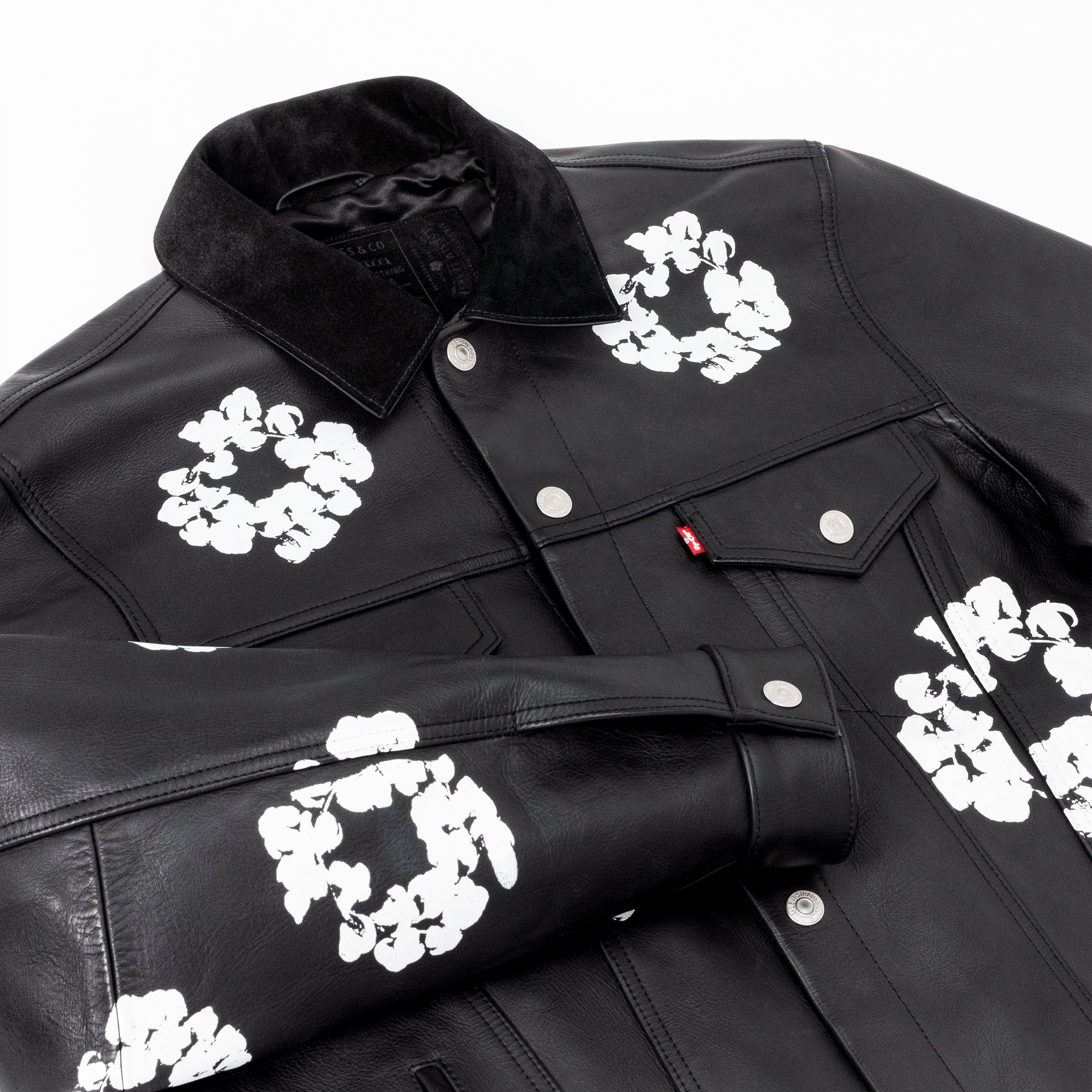 Denim Tears: Men's Leather Cotton Wreath Type-2 (Black) | DSMNY E-SHOP