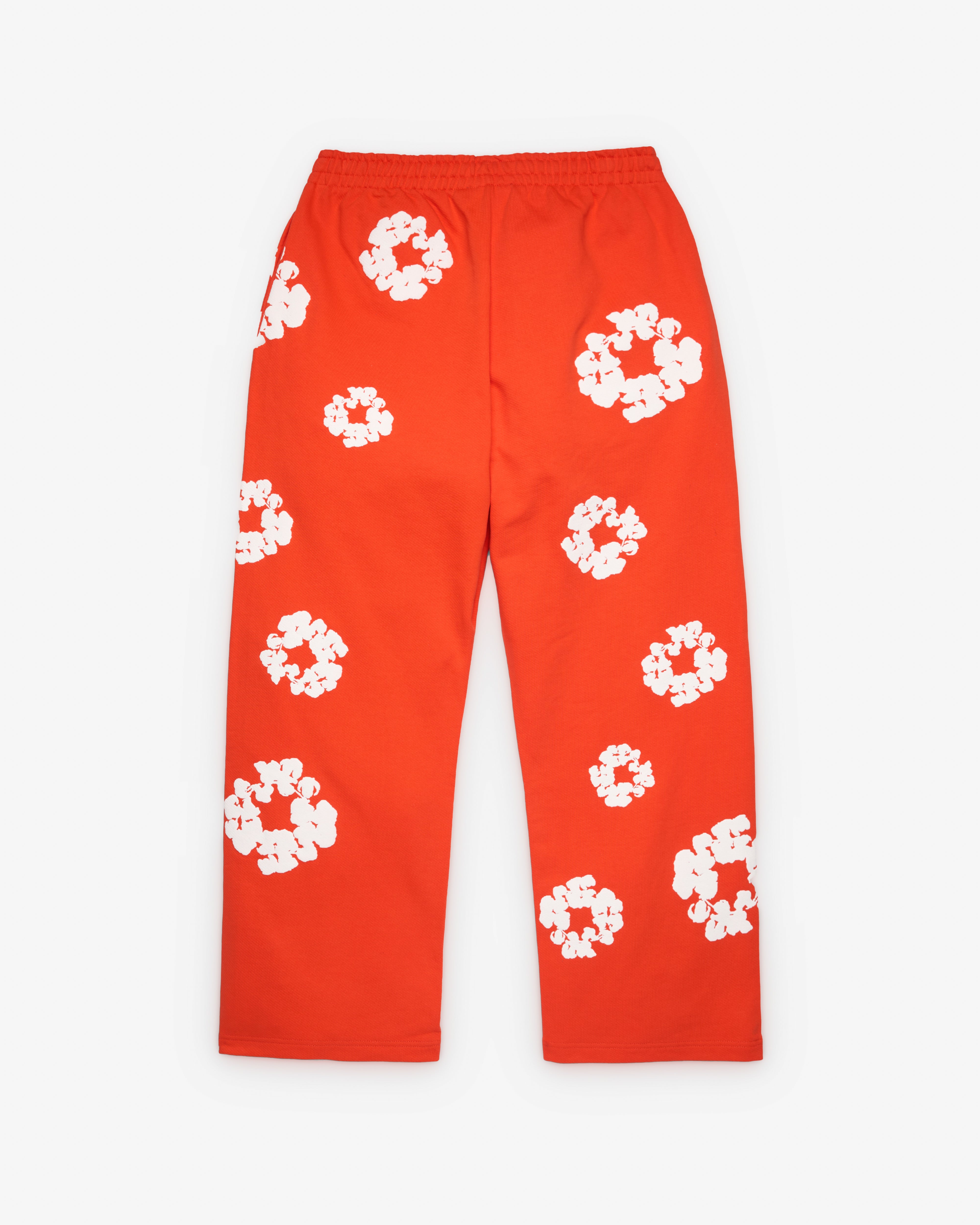 Denim Tears: Men's Cotton Wreath Open Hem Sweatpants (Orange