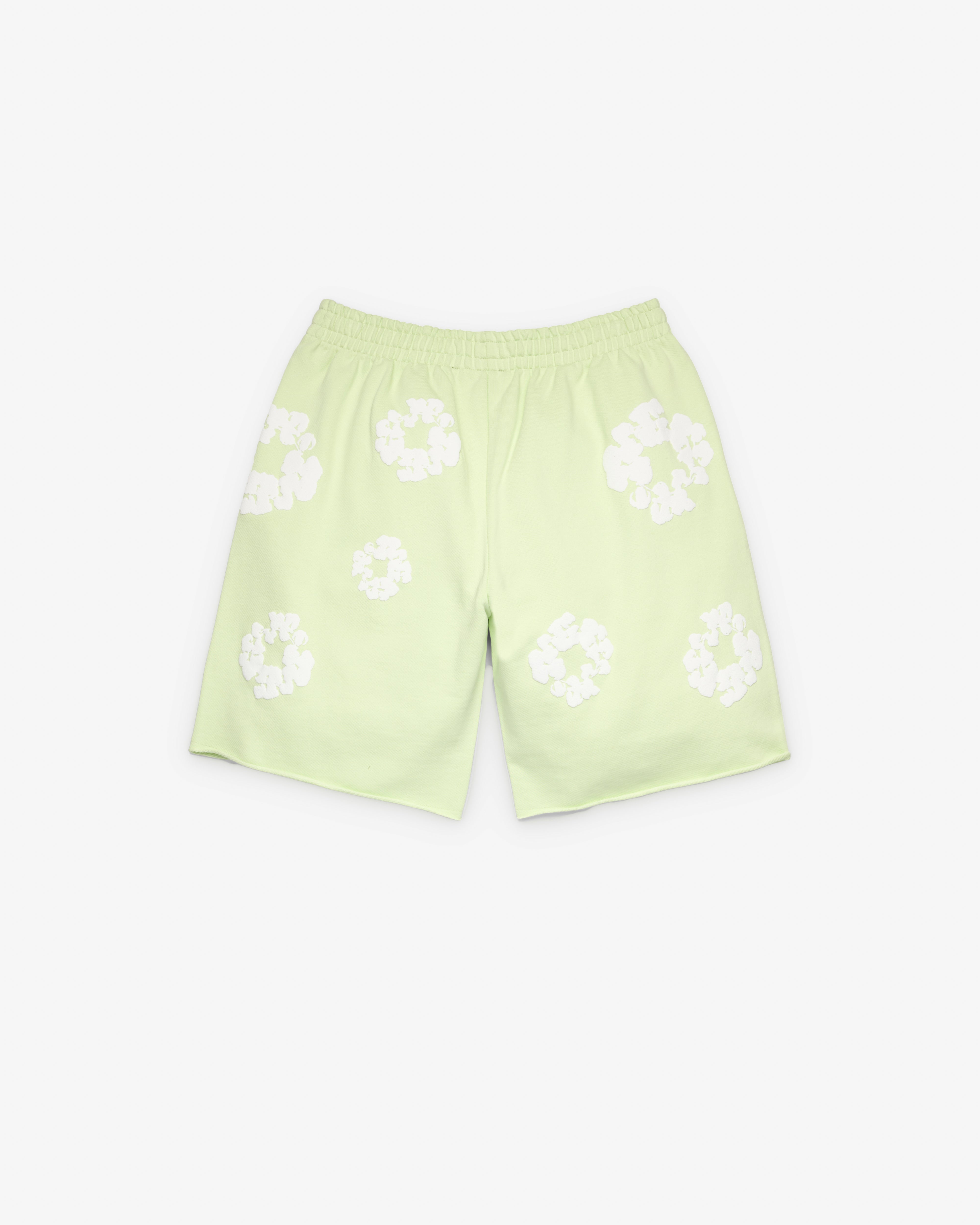 Denim Tears: Men's Cotton Wreath Sweatshort (Lime) | DSMNY E-SHOP