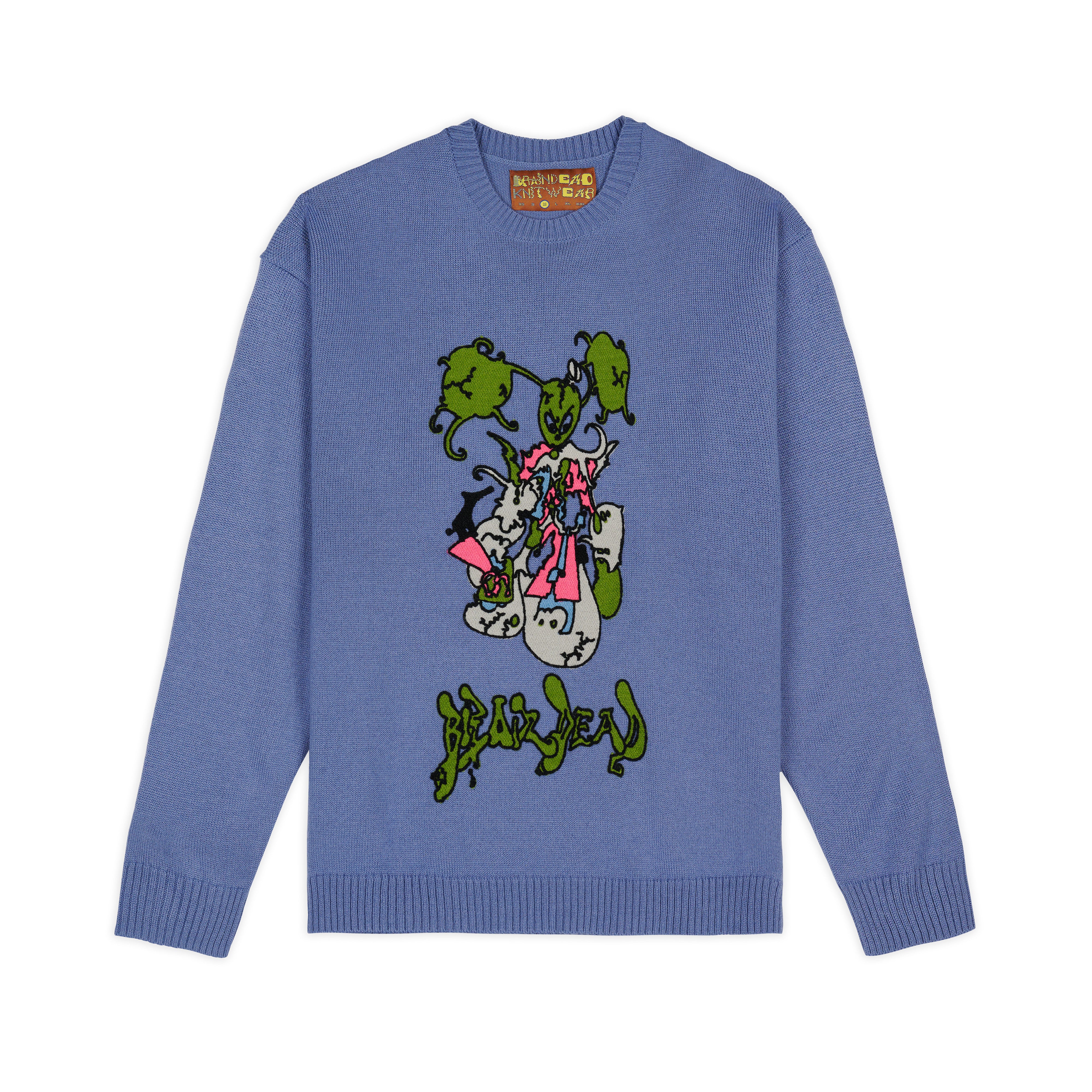 Brain Dead: Men's Cyber Bunny Sweater (Blue) | DSMNY E-SHOP