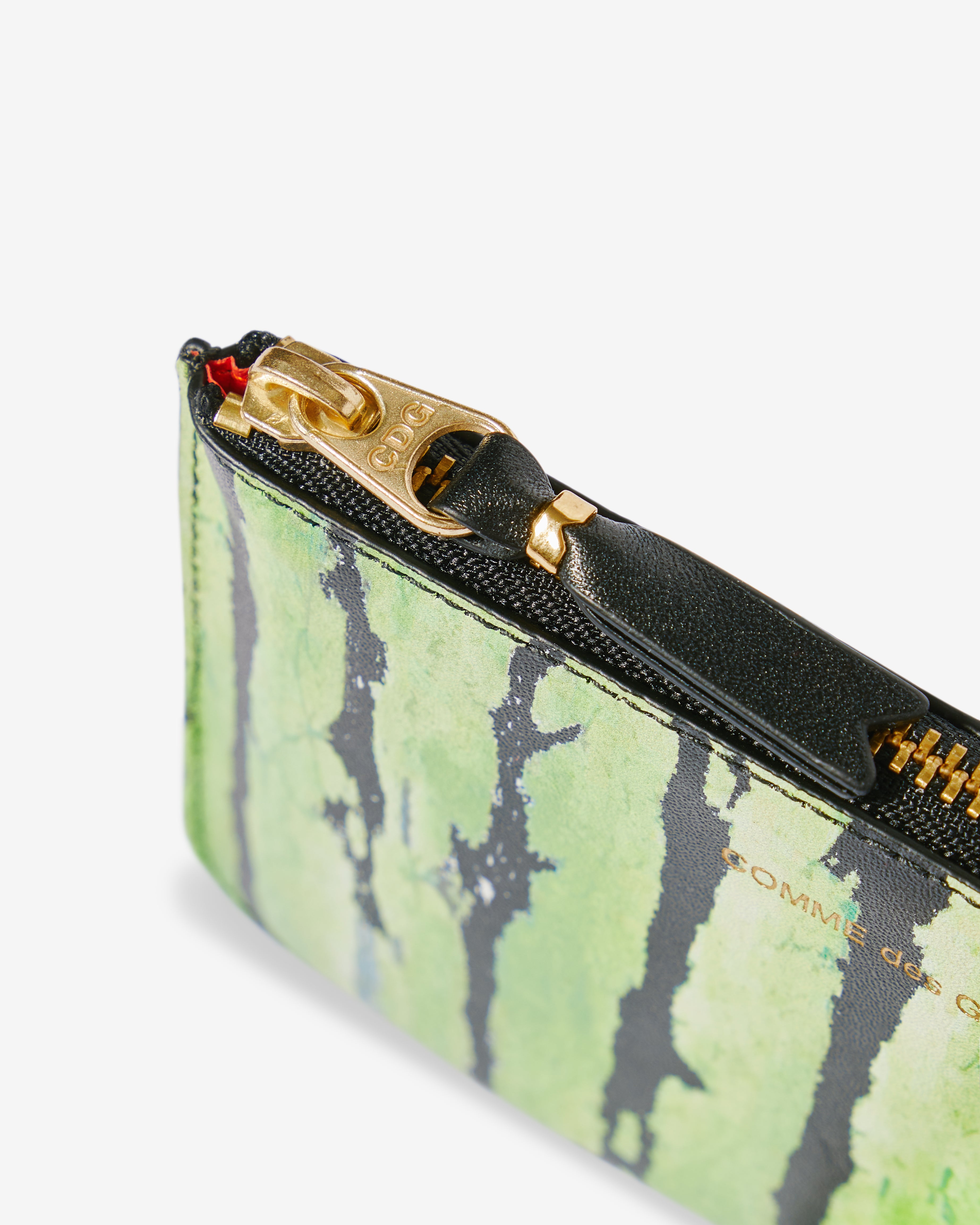 CDG Wallet: Denim Tears Watermelon Zip Pouch (Green) SA8100