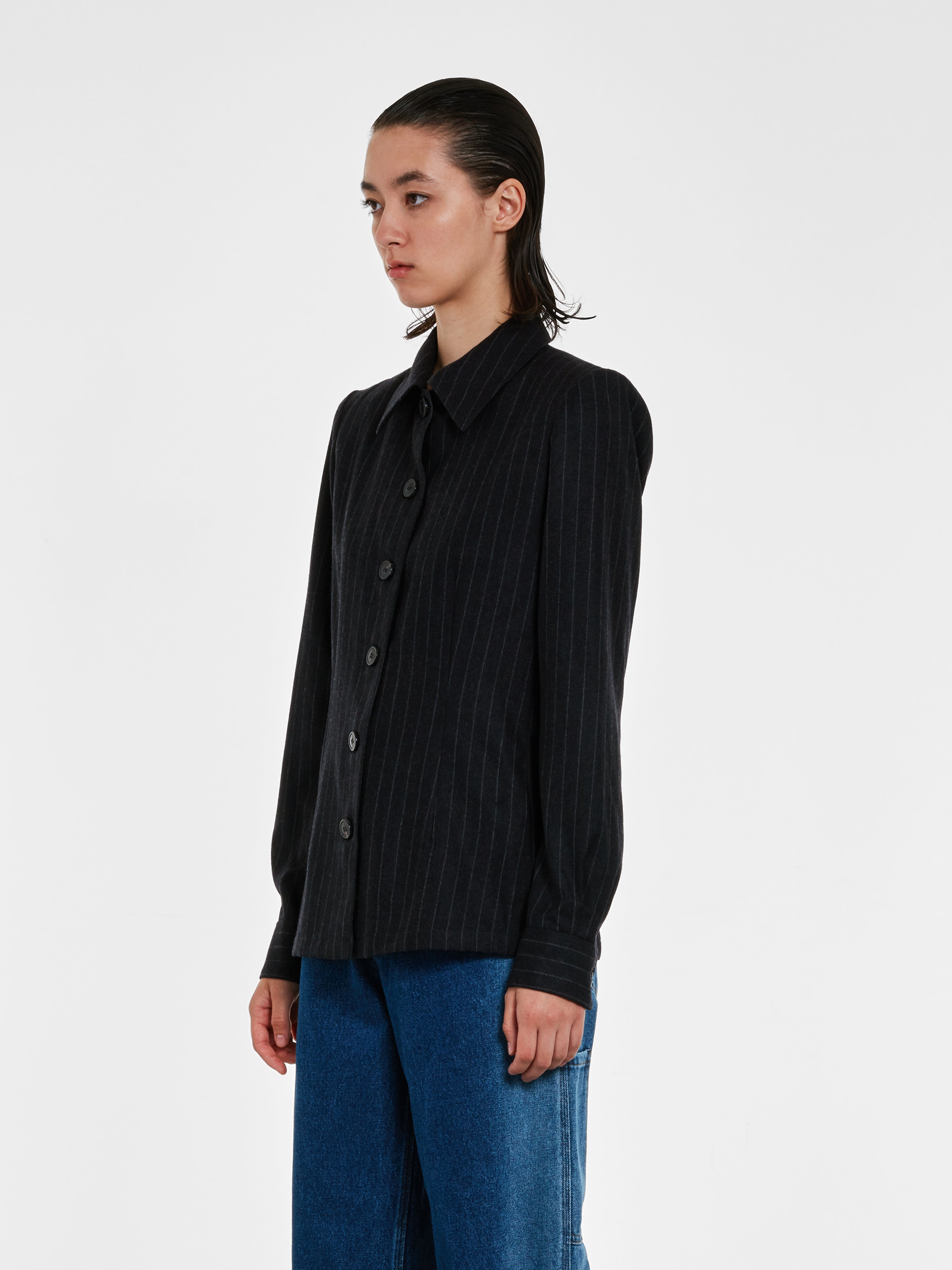 Dries Van Noten - Women’s Pinstripe Shirt - (Anthracite)