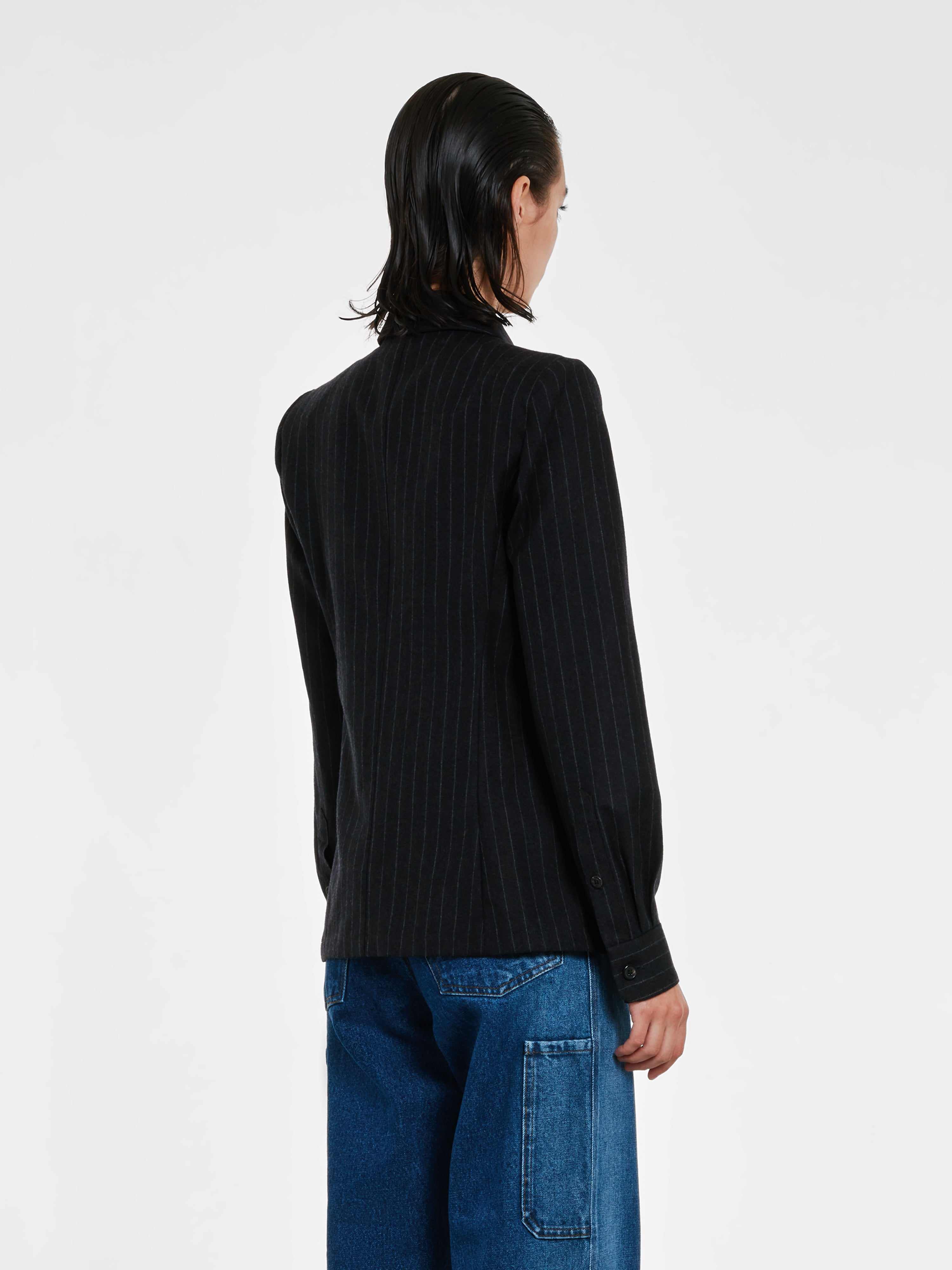 Dries Van Noten - Women’s Pinstripe Shirt - (Anthracite)