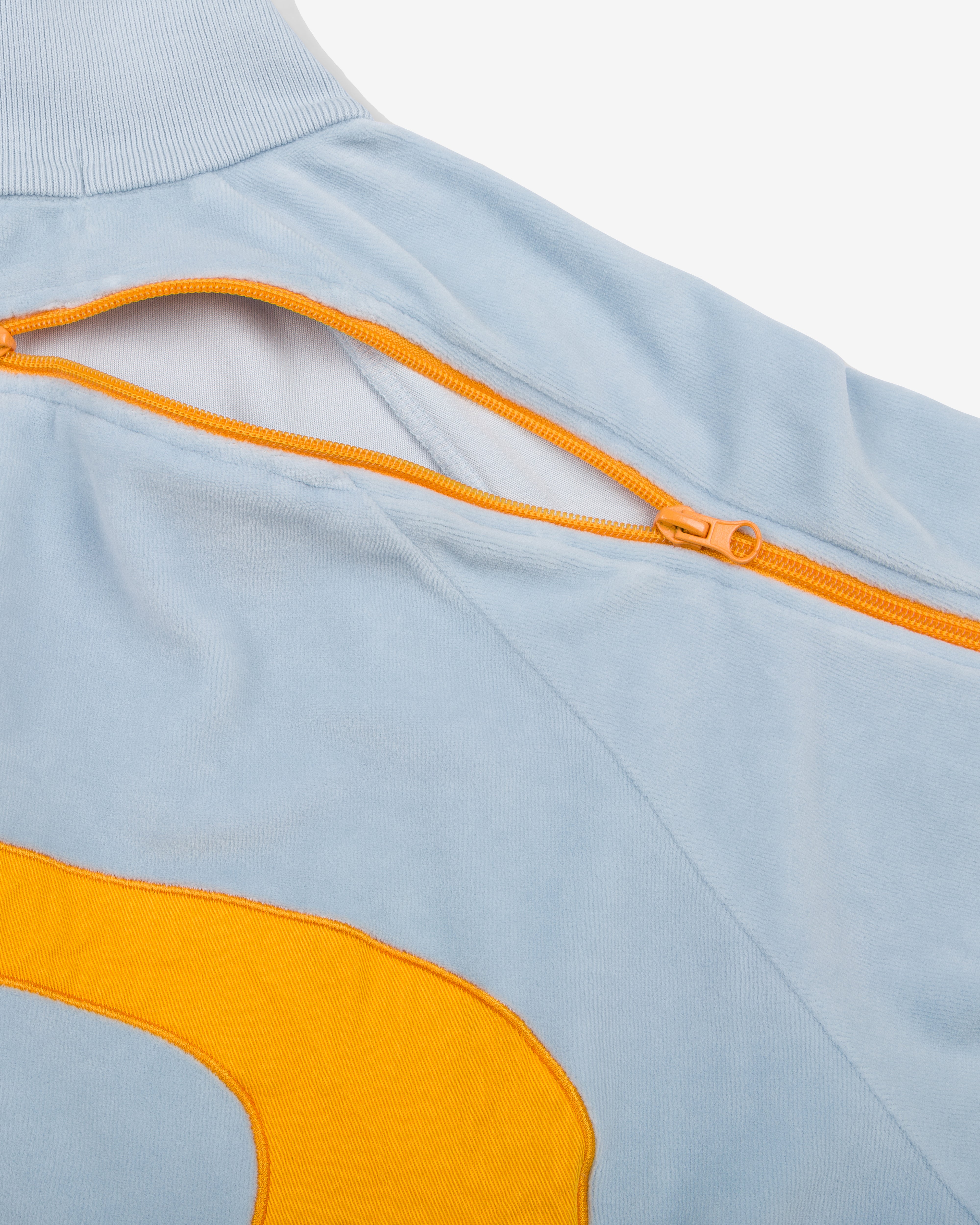 Denim Tears: Men's Velour Warmup Jacket (Light Blue) | DSMNY