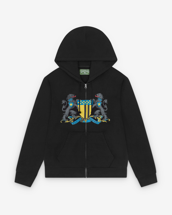 Denim Tears - Men's Coat Of Arms Zip Up Hoodie - (Black)