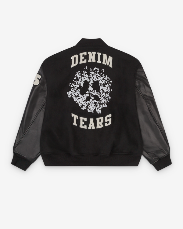 Denim Tears - Men's Peace Wreath Varsity Jacket - (Black)